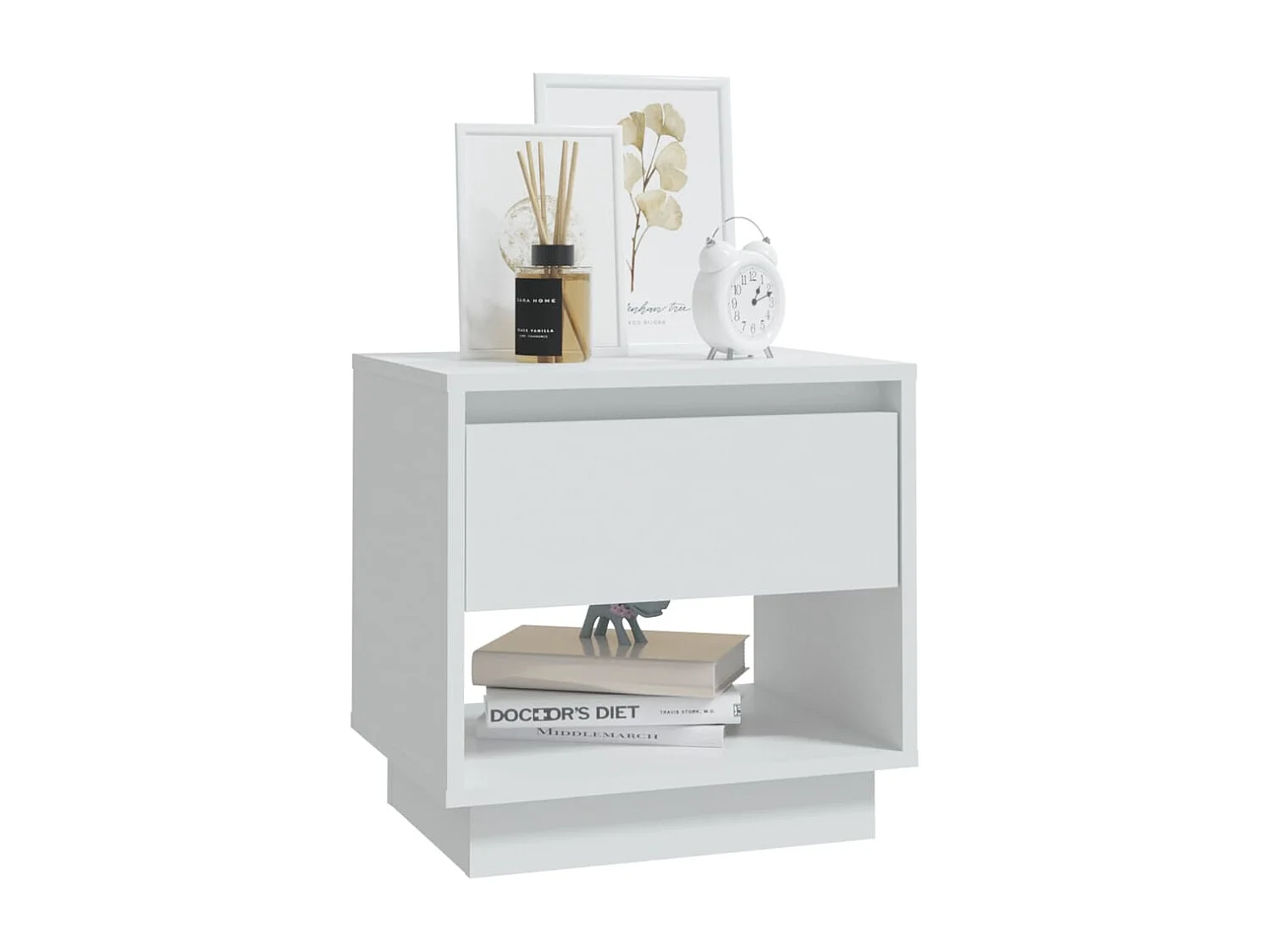 Mesitas de noche 2 unidades madera contrachapada blanco 45x34x44 cm