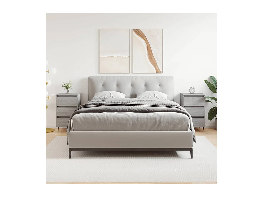 Nachtkastjes 2 st 40x35x69 cm bewerkt hout grijs sonoma eiken