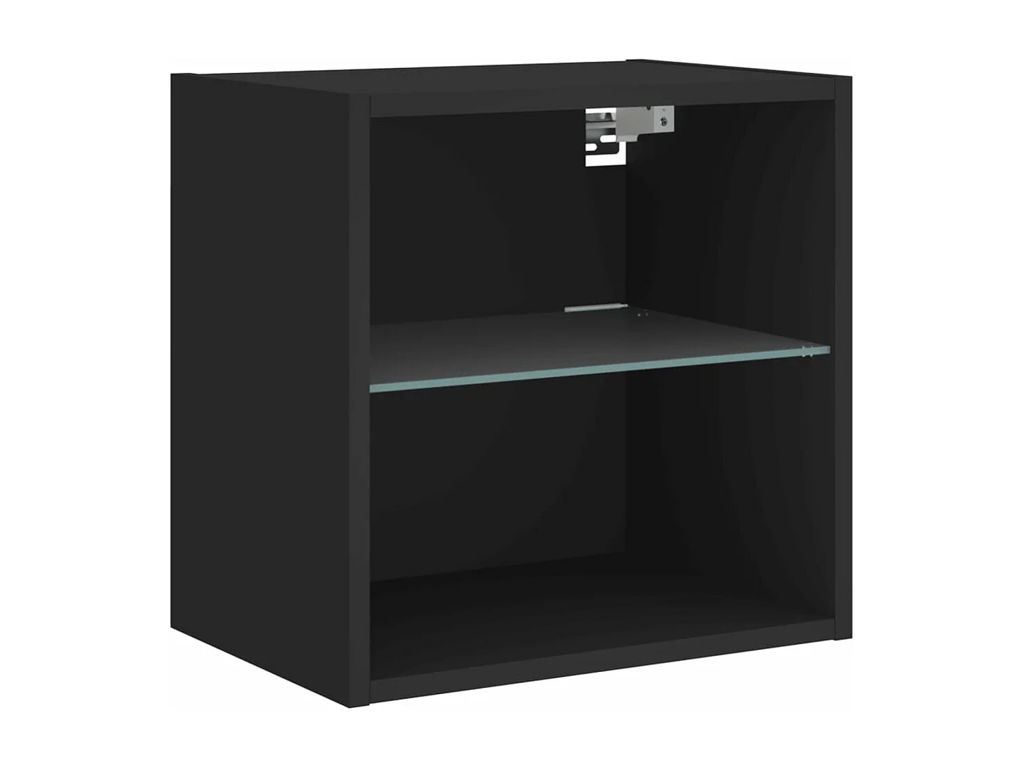 Table de chevet murale avec lumières LED noir