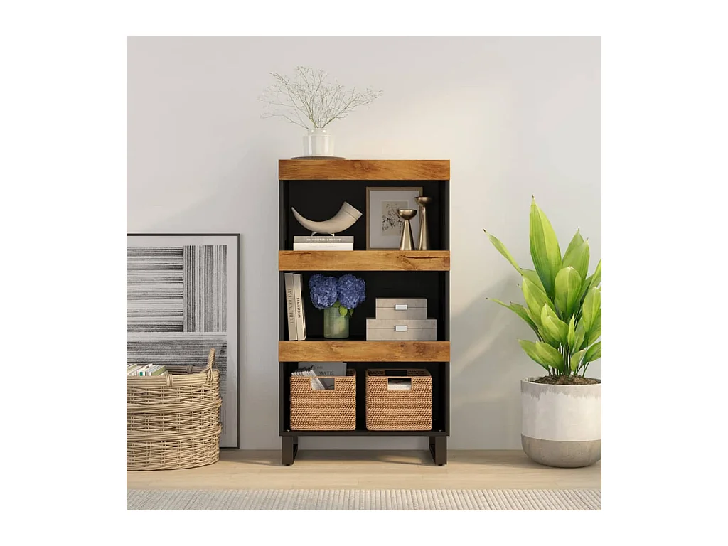 Armario auxiliar madera maciza de mango 60x33x107 cm
