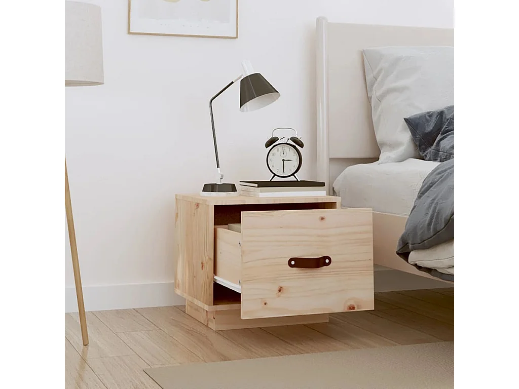 Mesita de noche madera maciza de pino 40x34x35 cm