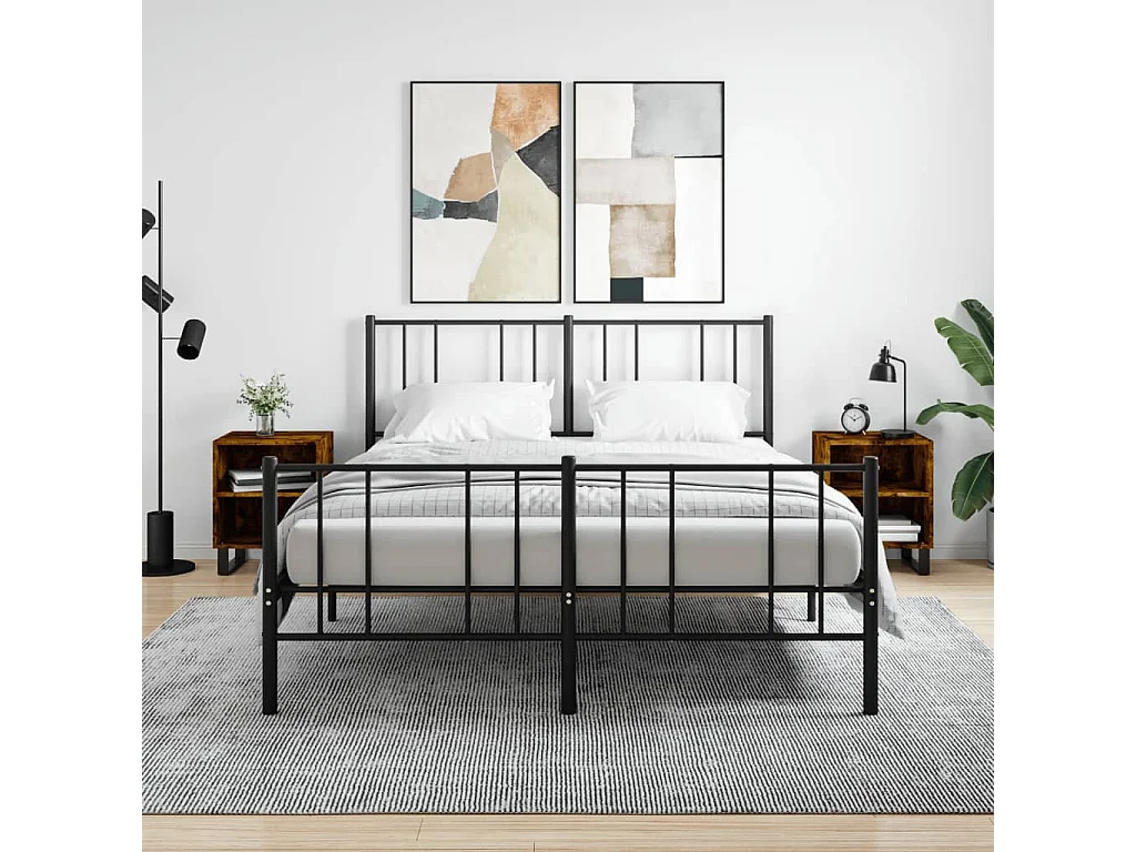 Tables de chevet 2 pièces chêne fumé 40x30x50 cm bois d'ingénierie