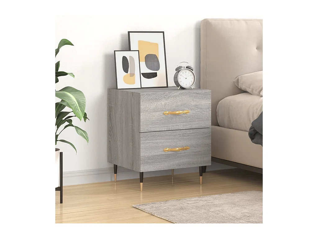 Mesita de noche madera de ingeniería gris Sonoma 40x35x47,5 cm
