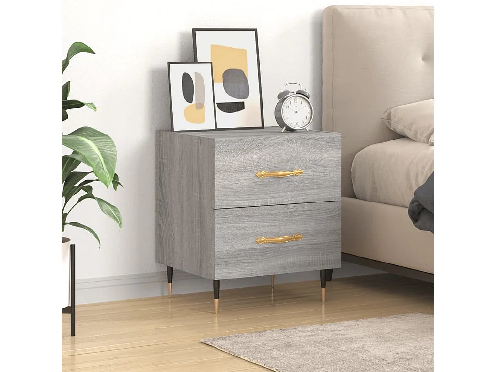 Table de chevet gris sonoma 40x35x47,5 cm bois d’ingénierie