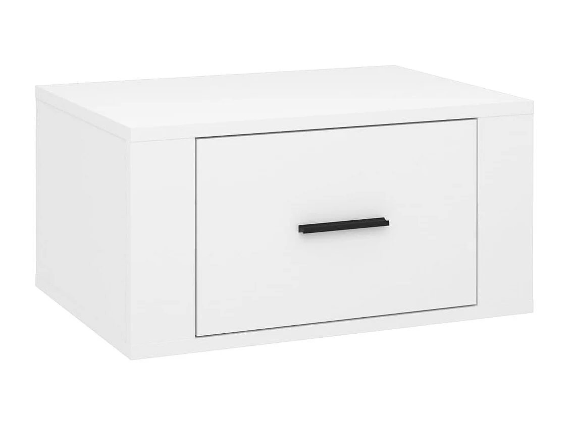 Tables de chevet murales 2 pièces Blanc brillant 50x36x25 cm