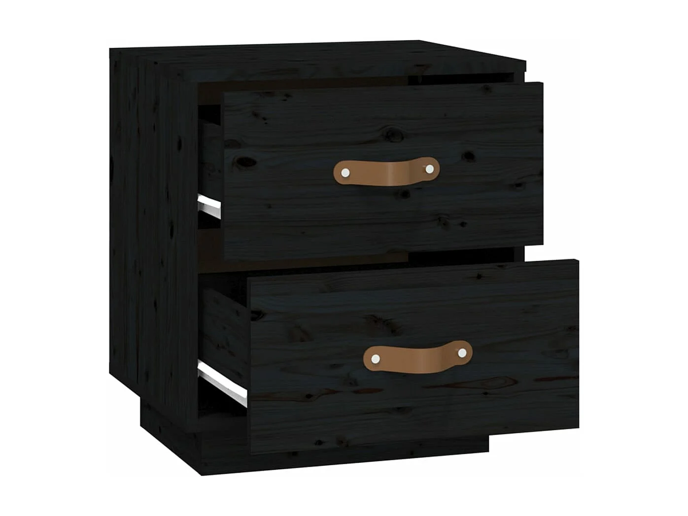 Table de chevet Noir 40x34x45 cm Bois de pin massif