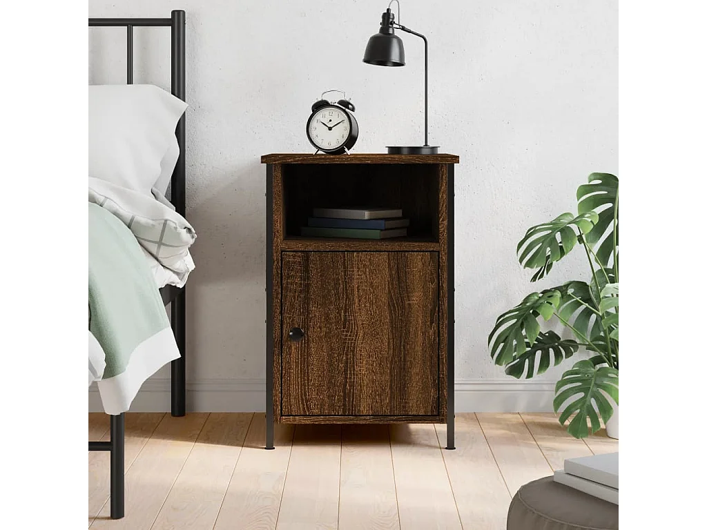 Table de chevet chêne marron 40x42x60 cm bois d'ingénierie