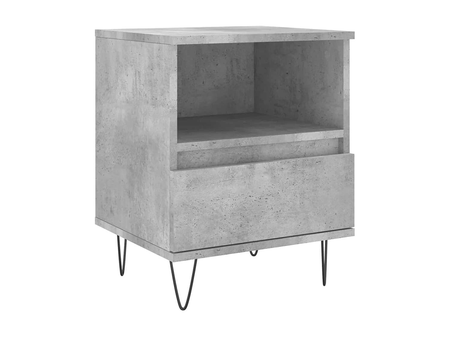 Table de chevet gris béton 40x35x50 cm bois d’ingénierie