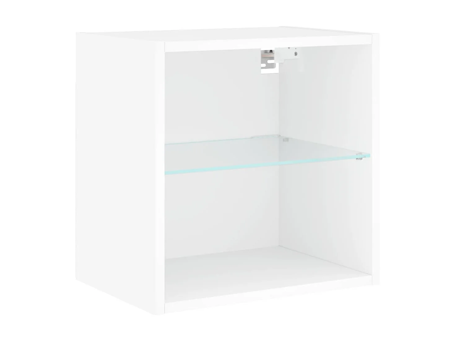 Tables de chevet murales avec lumières LED 2 pièces blanc