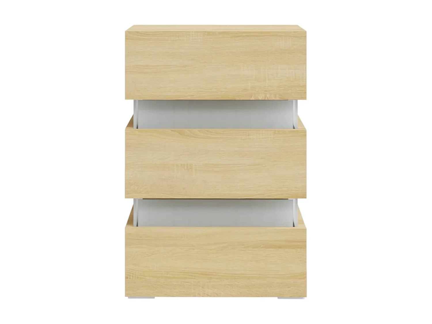 Table de chevet à LED chêne sonoma 45x35x67cm bois d'ingénierie