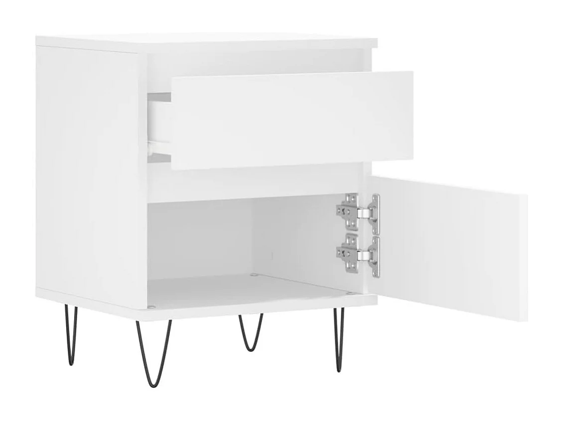 Table de chevet Blanc 40x35x50 cm Bois d’ingénierie