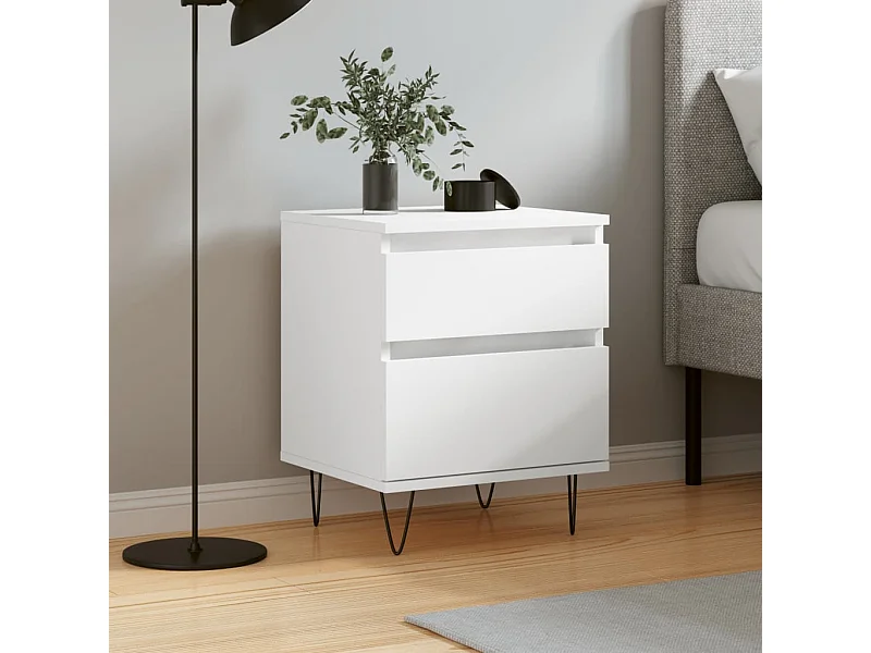 Table de chevet Blanc 40x35x50 cm Bois d’ingénierie