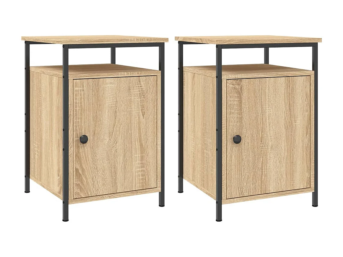 Tables de chevet 2pièces chêne sonoma 40x42x60cm bois d'ingénierie