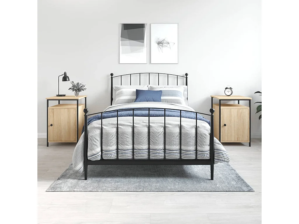 Mesitas noche 2 unidades madera contrachapada color roble 40x42x60cm