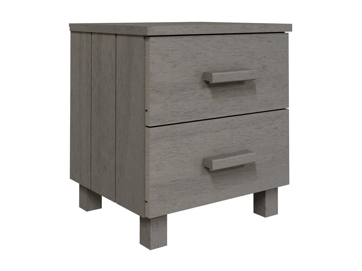 Table de chevet HAMAR Gris clair 40x35x44,5 cm Bois pin massif