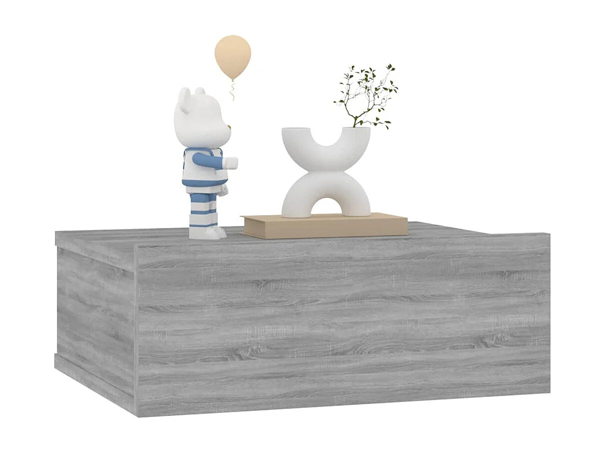 Table de chevet flottante Sonoma gris 40x30x15 cm