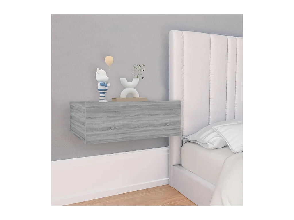 Table de chevet flottante Sonoma gris 40x30x15 cm