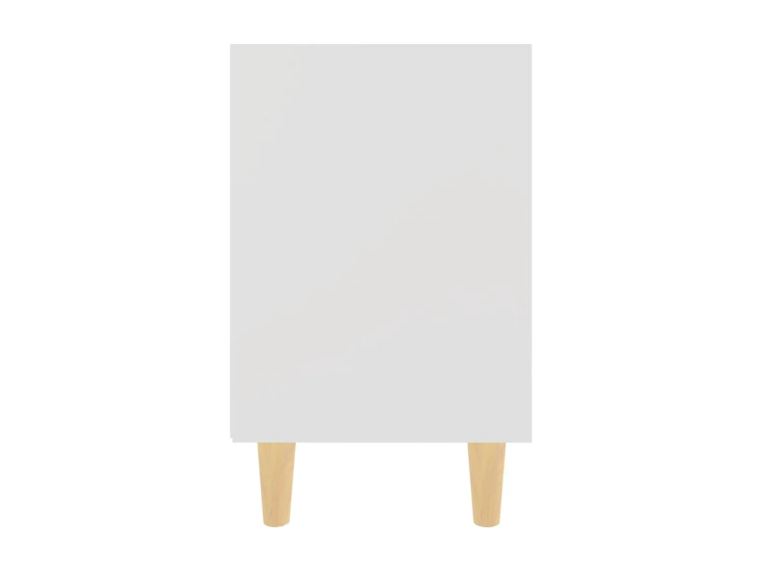 Table de chevet avec pieds en bois massif Blanc 40x30x50 cm