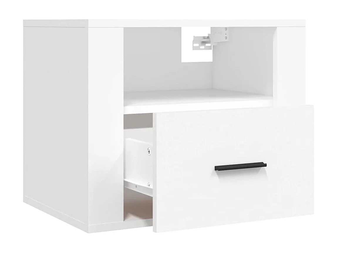 Mesa de cabeceira de parede 50x36x40 cm branco