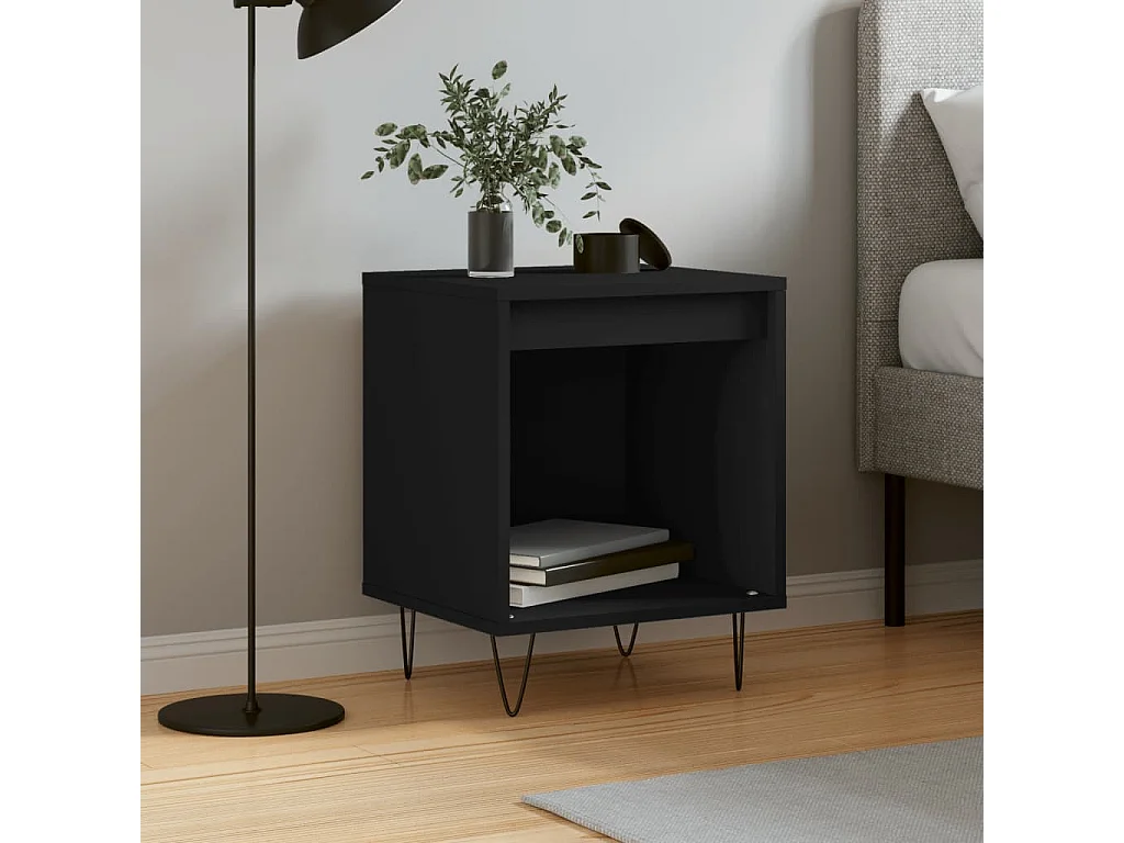 Table de chevet Noir 40x35x50 cm Bois d’ingénierie