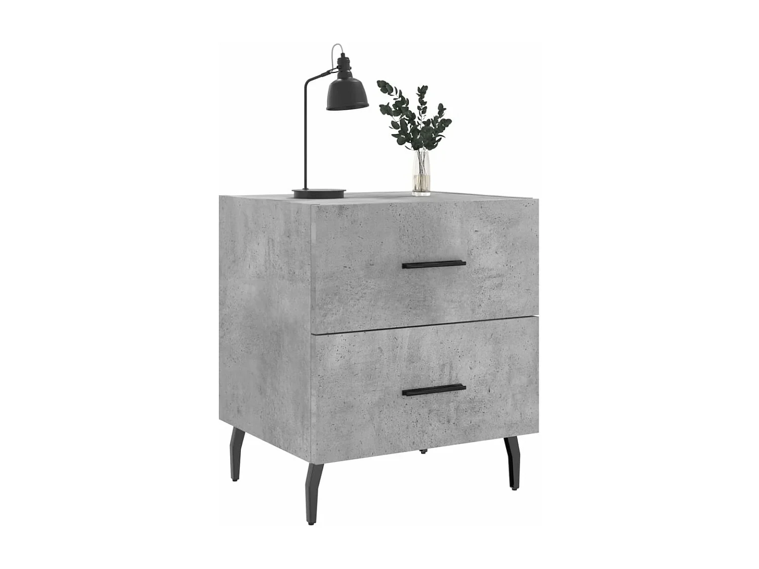 Table de chevet gris béton 40x35x47,5 cm bois d’ingénierie