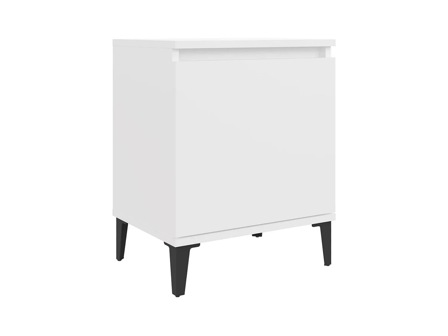 Tables de chevet avec pieds en métal 2 pièces Blanc 40x30x50 cm