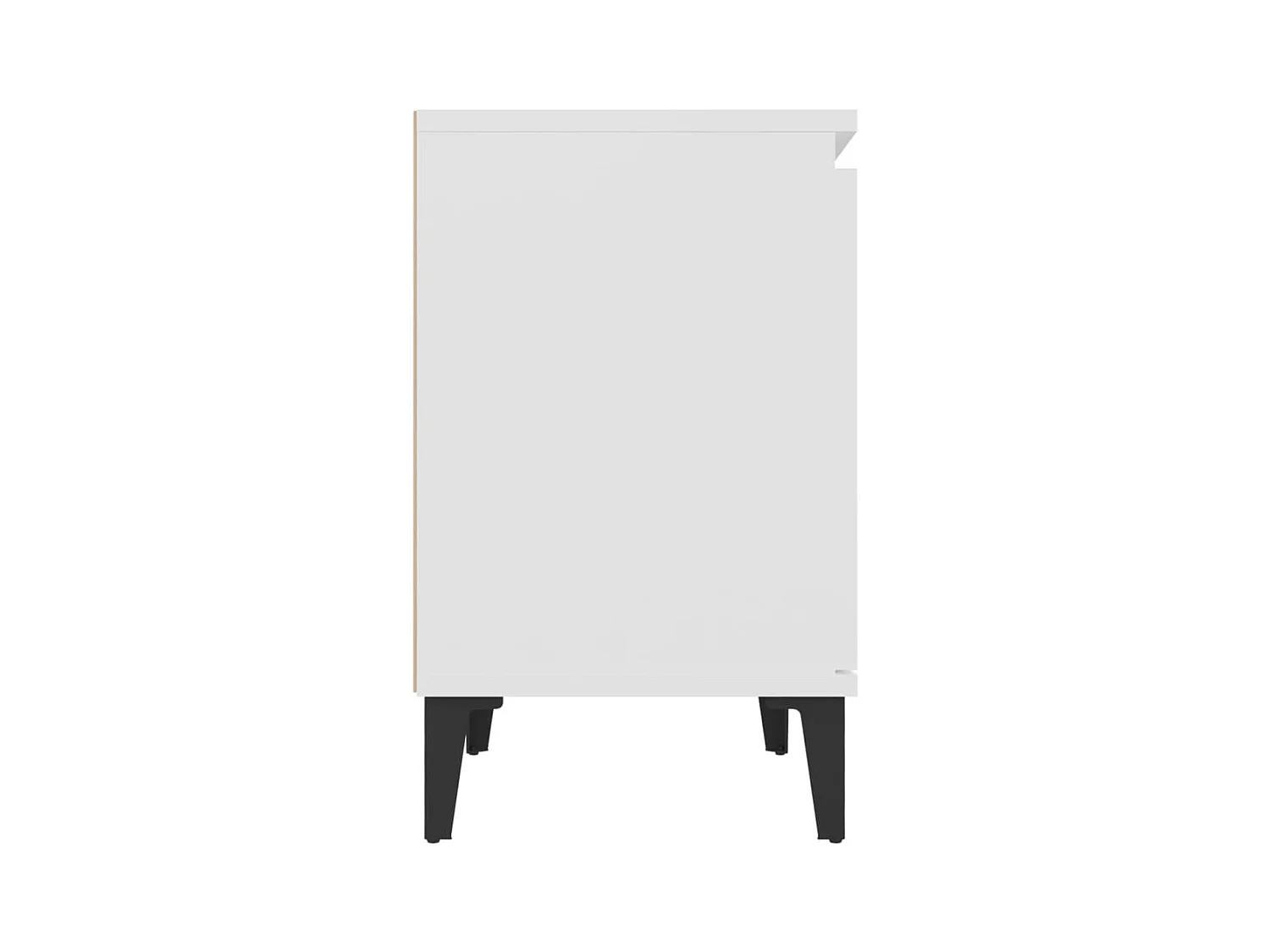 Tables de chevet avec pieds en métal 2 pièces Blanc 40x30x50 cm