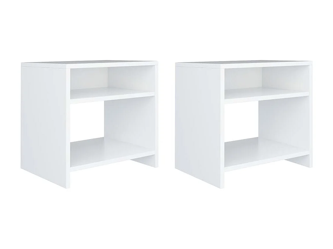 Tables de chevet 2 pièces Blanc 40x30x40 cm Bois d'ingénierie