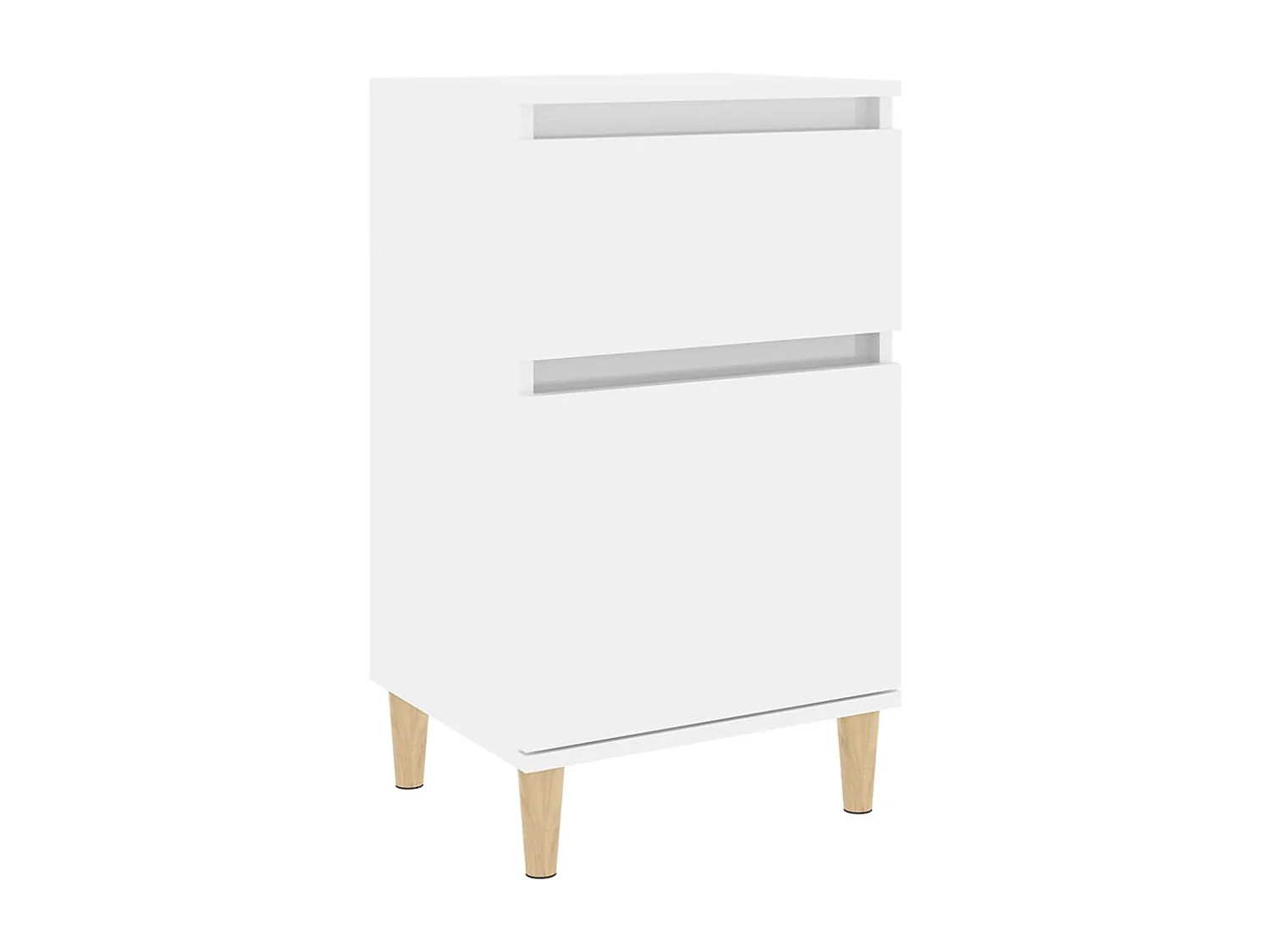 Mesita de noche blanco brillante 40x35x70 cm