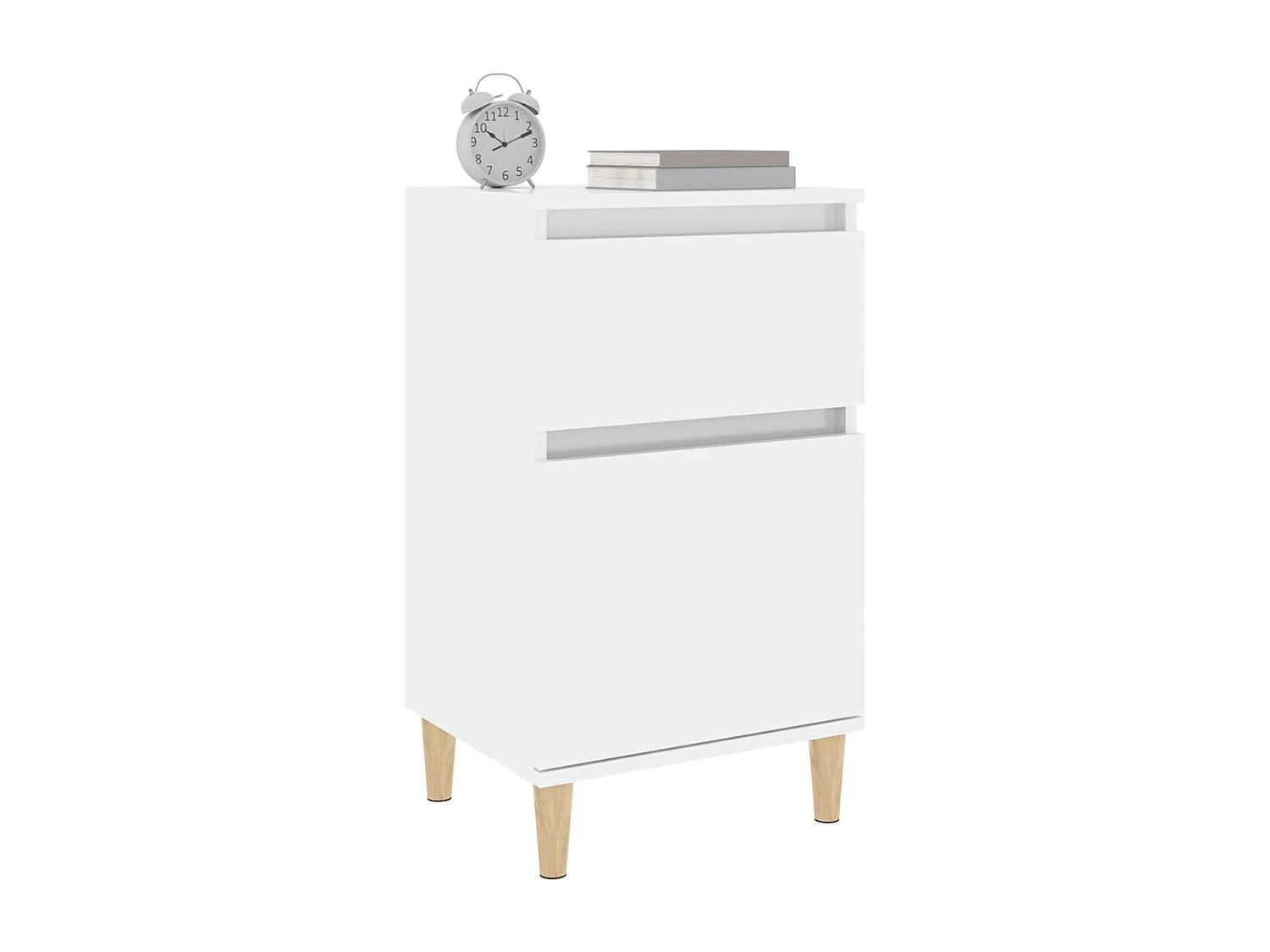 Mesita de noche blanco brillante 40x35x70 cm