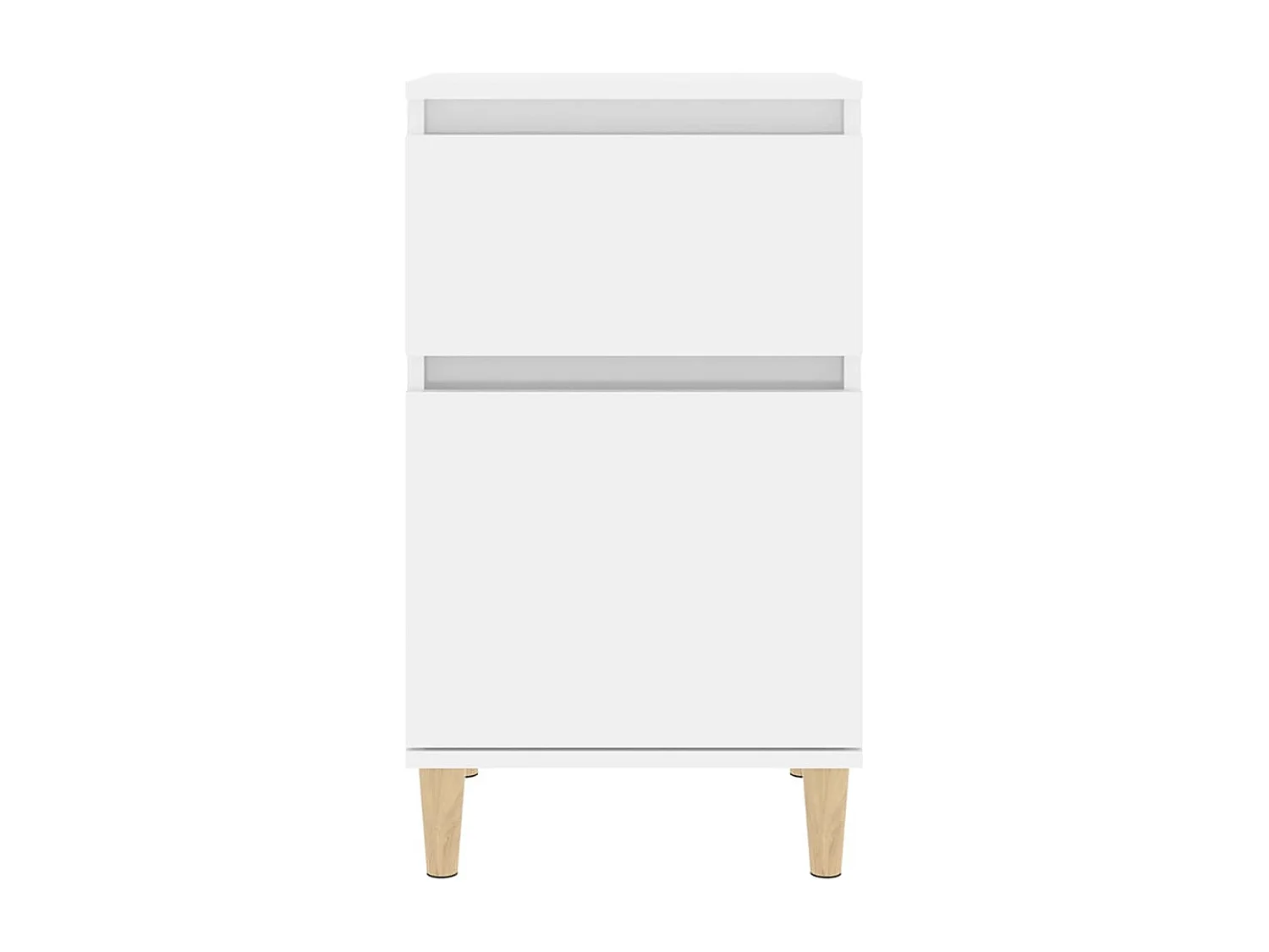 Mesita de noche blanco brillante 40x35x70 cm