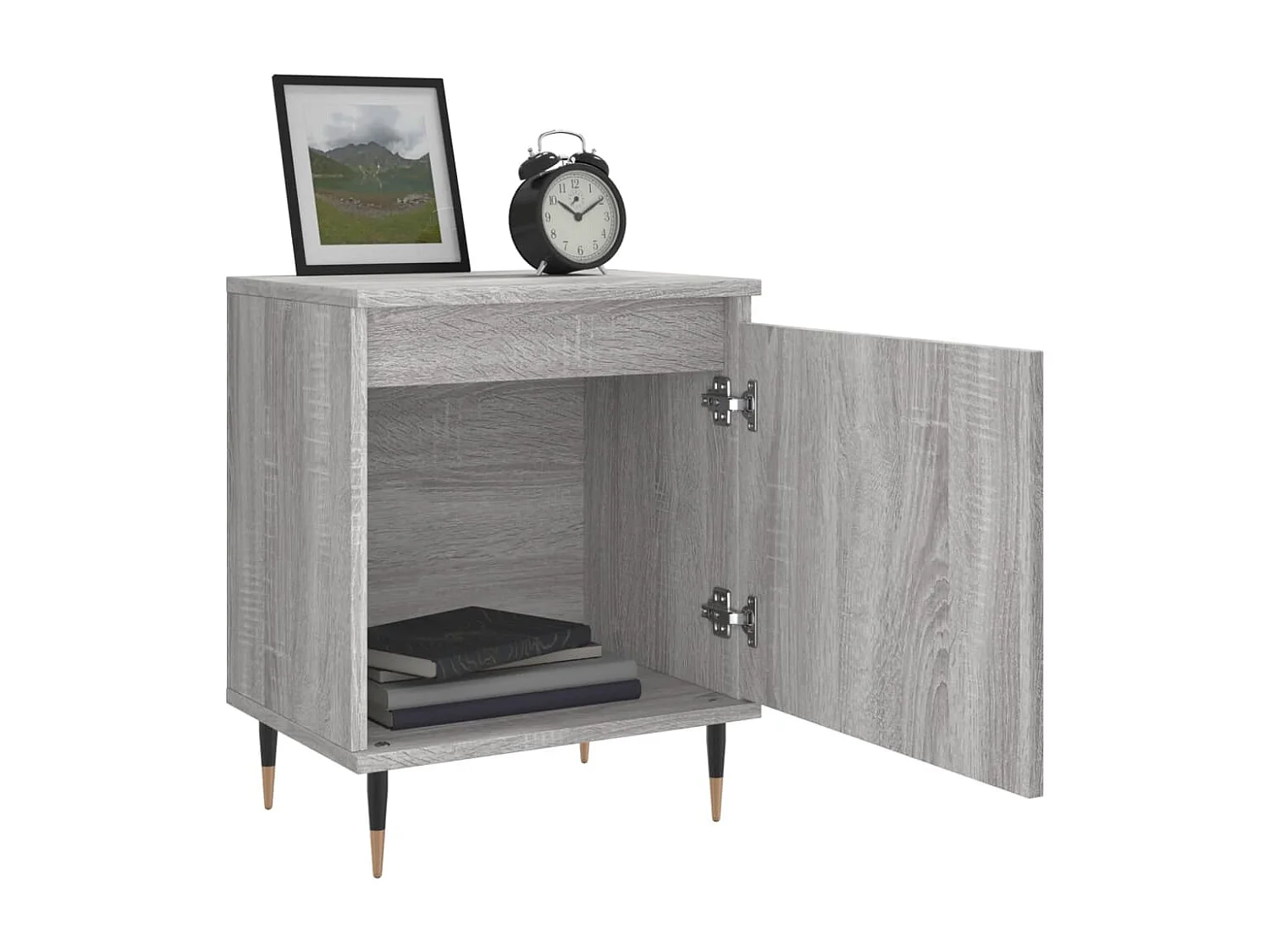 Table de chevet sonoma gris 40x30x50 cm bois d'ingénierie