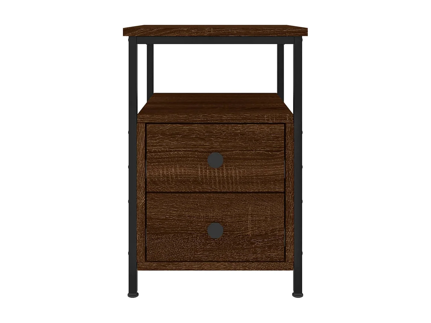 Mesita de noche madera de ingeniería marrón roble 34x35,5x50 cm