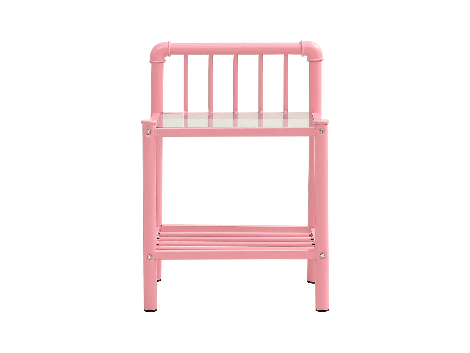 Tables de chevet 2 pièces Rose et transparent Métal et verre