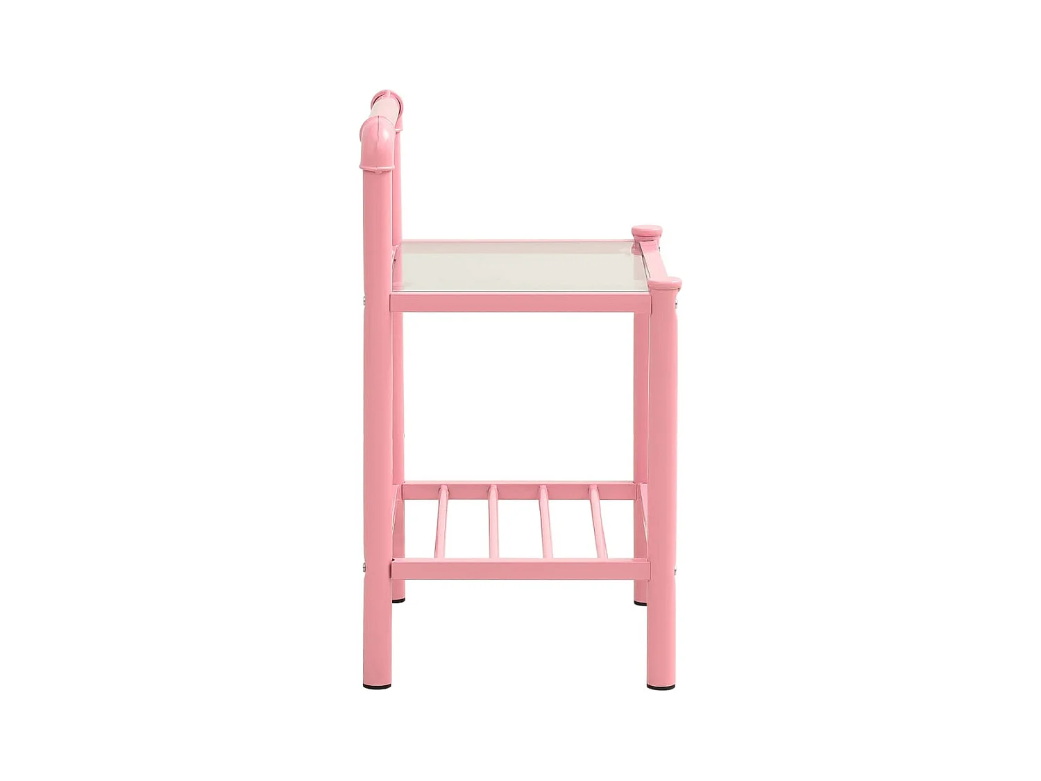 Tables de chevet 2 pièces Rose et transparent Métal et verre