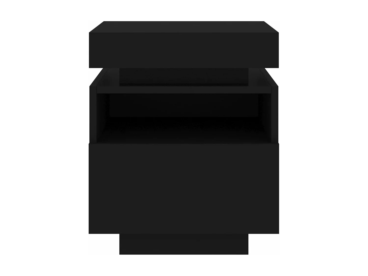 Armoire de chevet avec lumières LED noir 40x39x48,5 cm