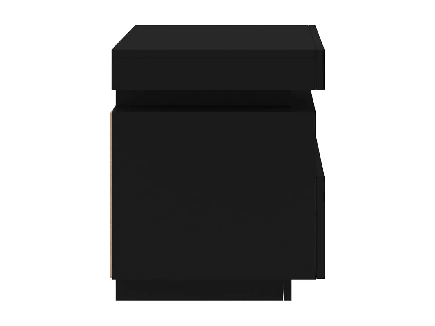 Armoire de chevet avec lumières LED noir 40x39x48,5 cm