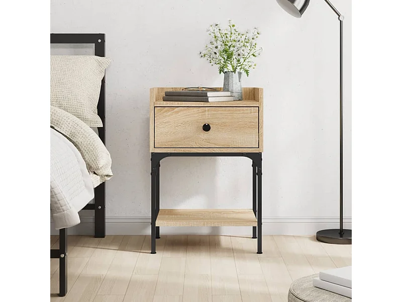 Table de chevet chêne sonoma 40,5x31x60 cm bois d'ingénierie