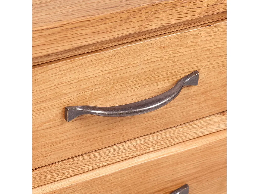 Mesita de noche con 3 cajones madera maciza roble 40x30x54 cm