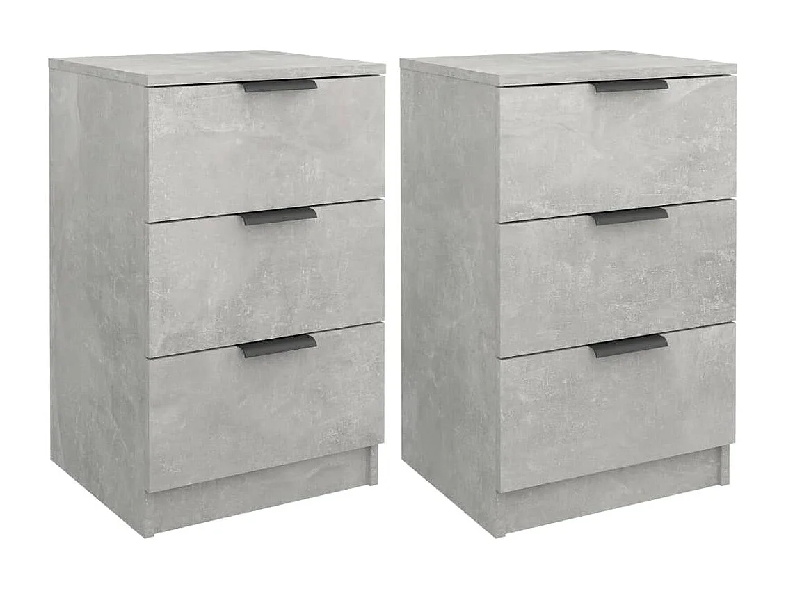 Tables de chevet 2 pièces Gris béton 40x36x65 cm