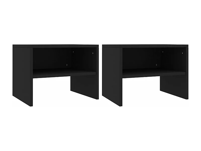 Mesitas de noche 2 unidades madera contrachapada negro 40x30x30 cm