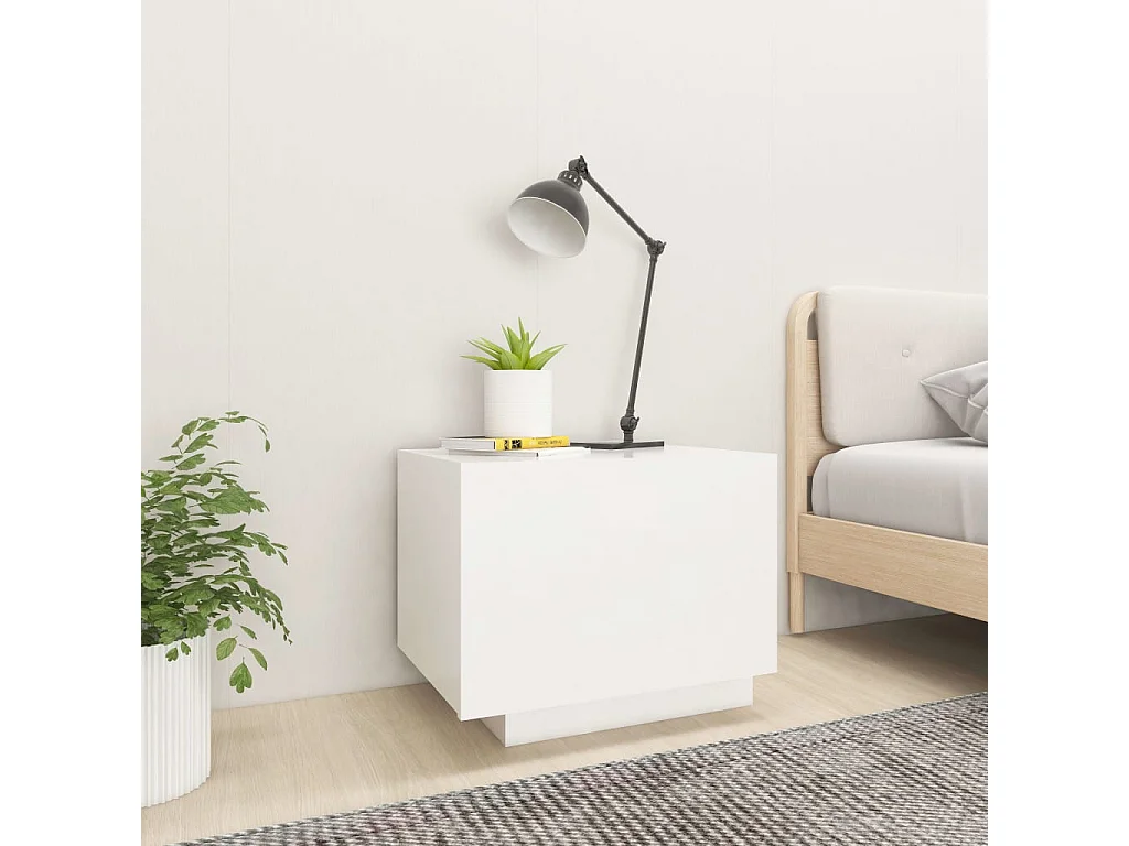 Table de chevet Blanc 100x35x40 cm Aggloméré