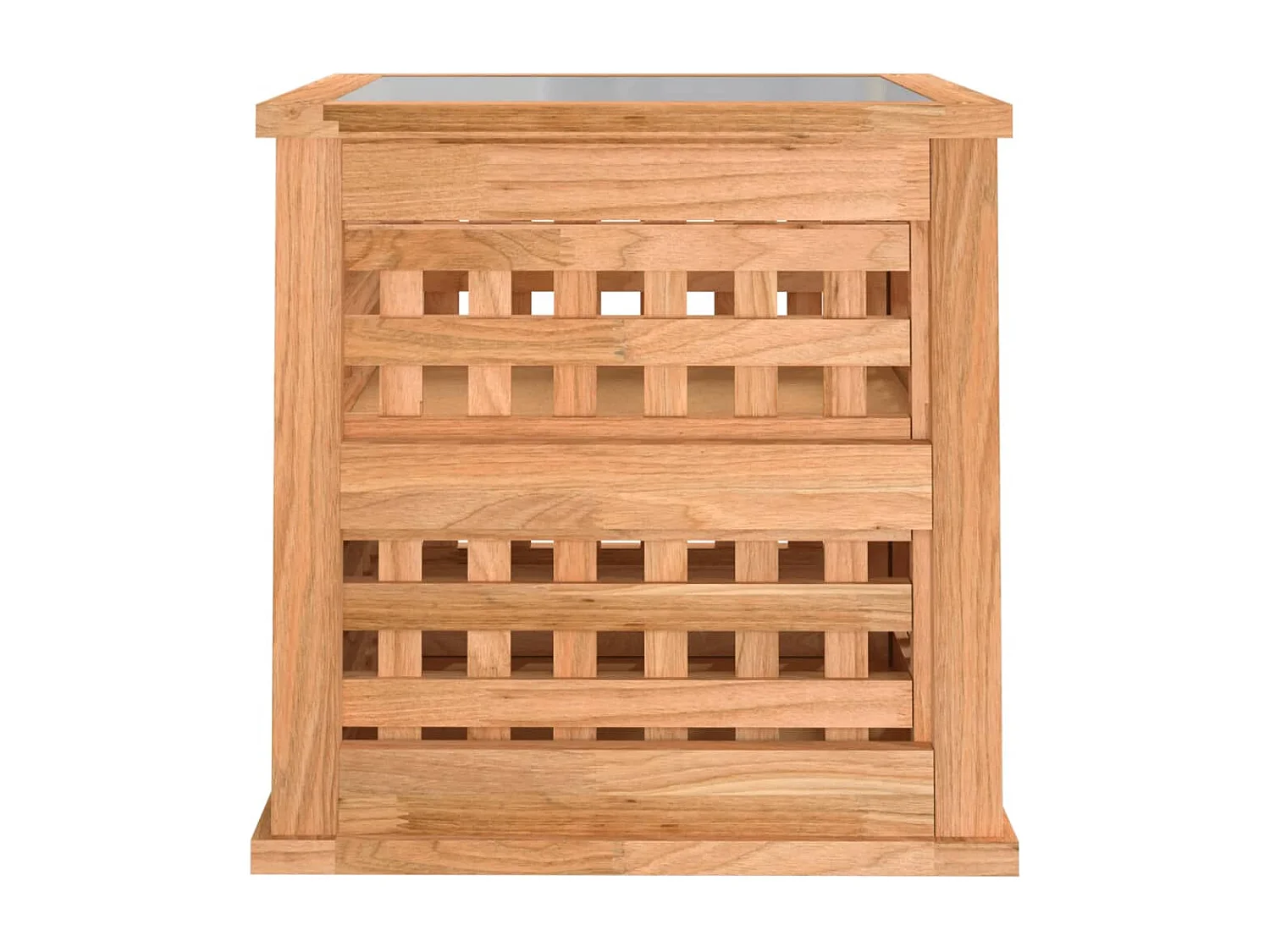 Mesita de noche madera maciza de nogal 34x34x34 cm