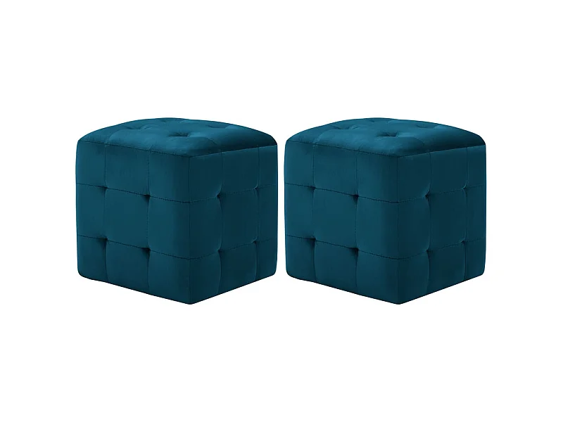 Mesas de cabeceira 2 peças 30x30x30 cm veludo azul