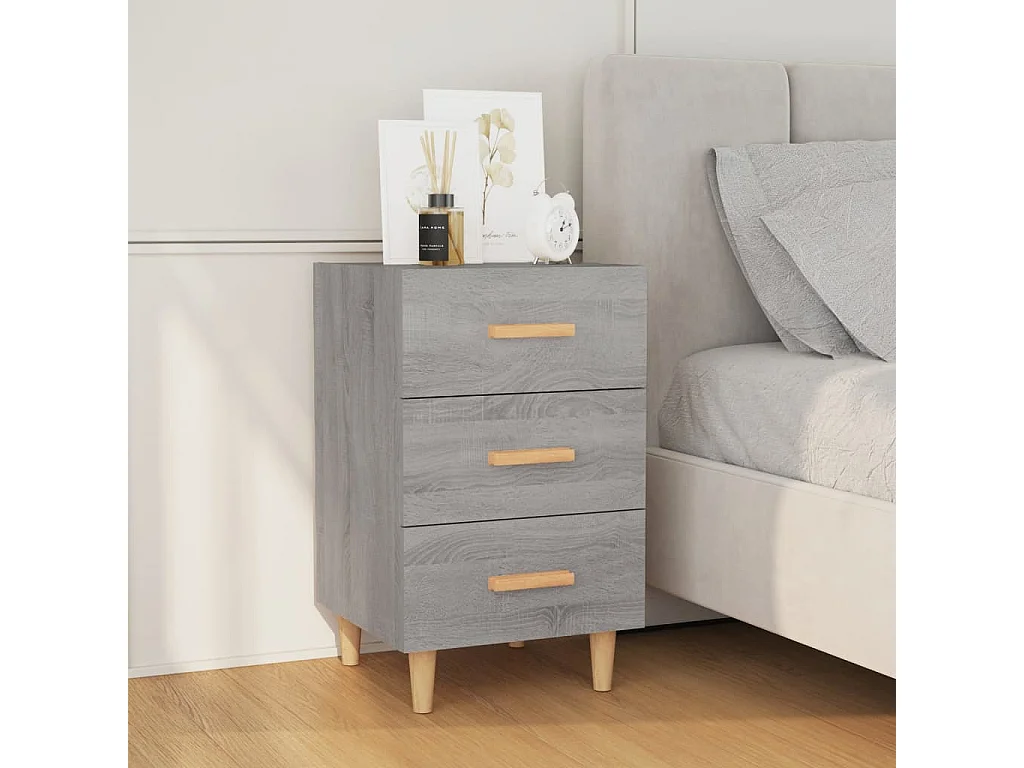 Table de chevet sonoma gris 40x40x66 cm bois d'ingénierie