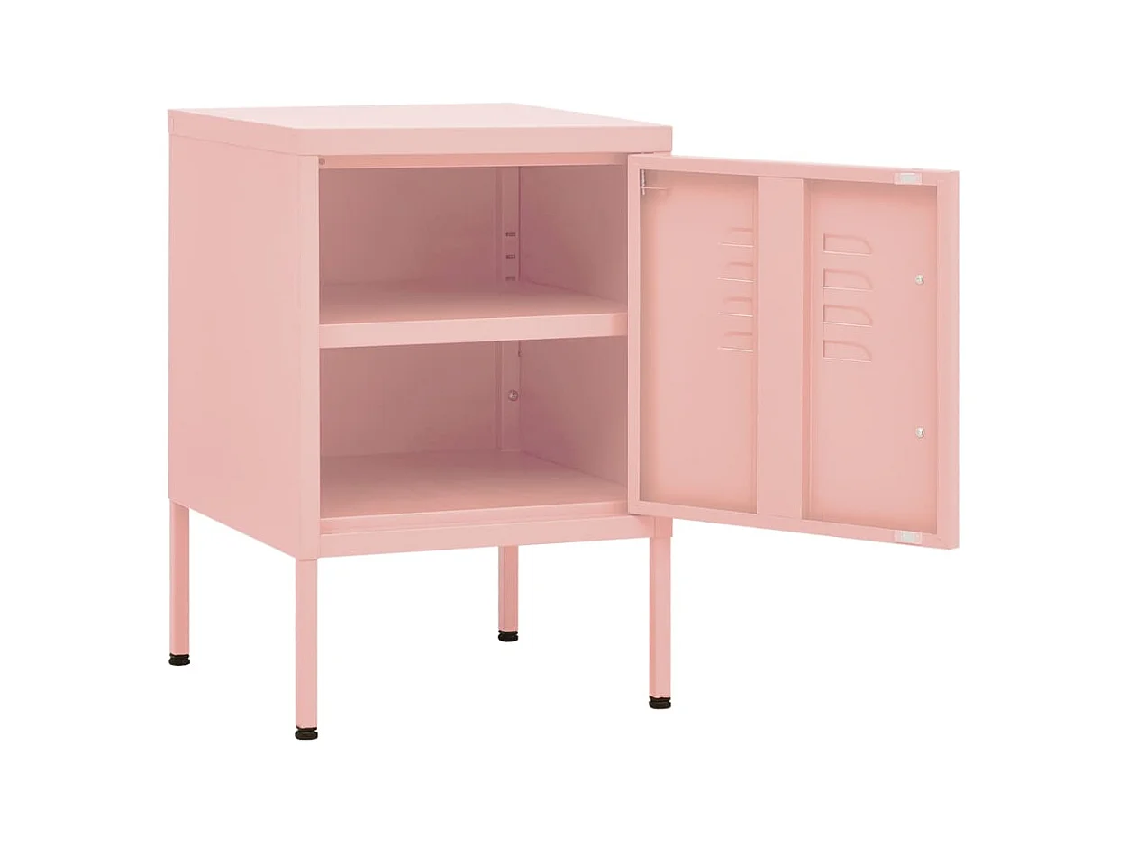 Tables de chevet 2 pièces Rose 35x35x51 cm Acier