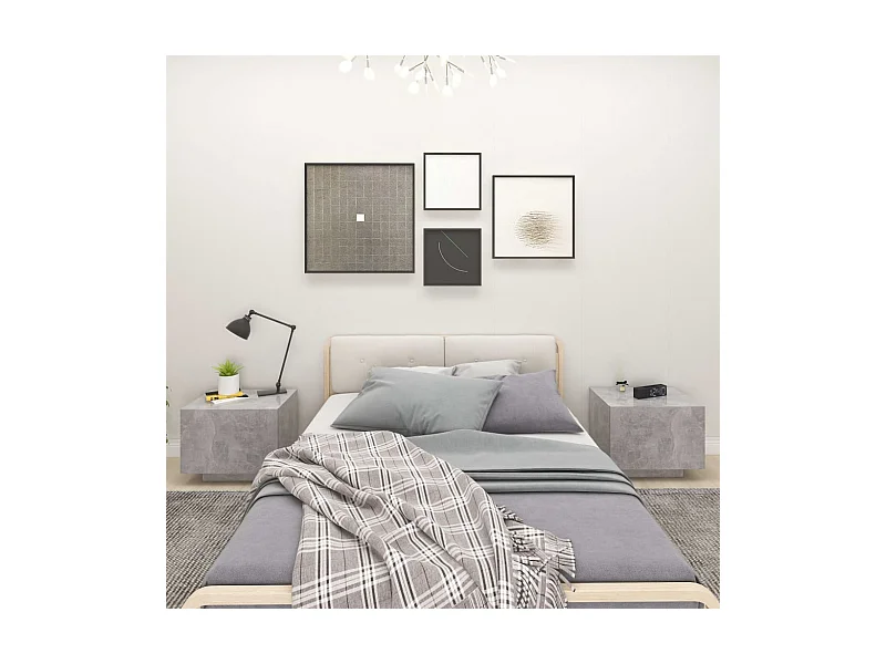 Table de chevet Gris béton 100x35x40 cm Aggloméré