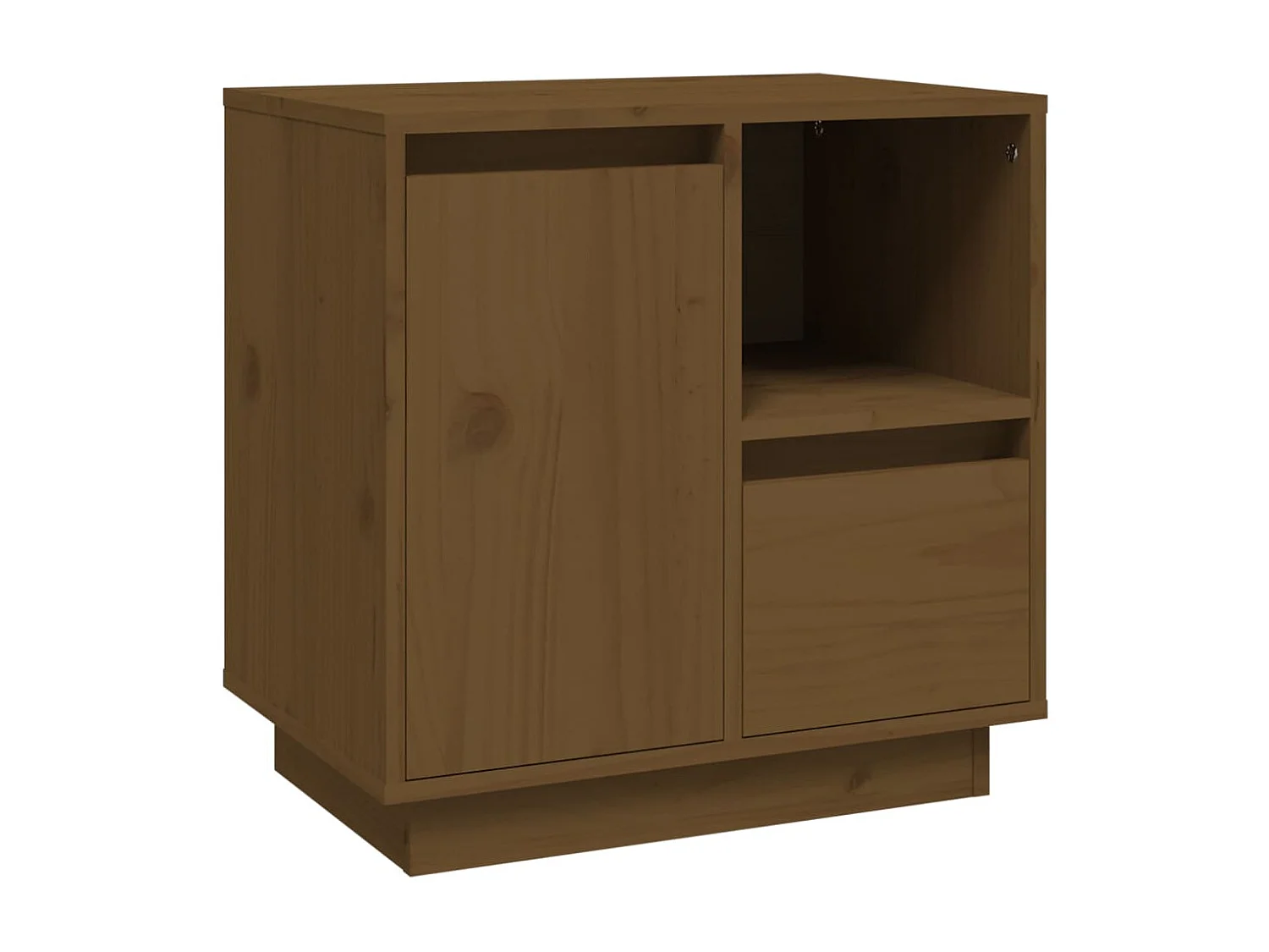 Mesita de noche madera maciza de pino marrón miel 50x34x50 cm