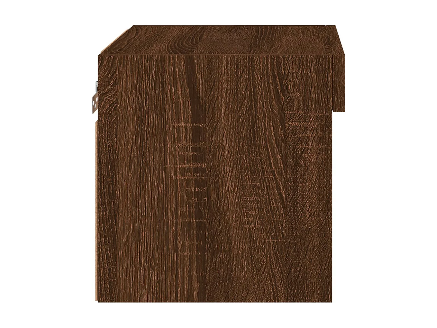 Tables de chevet murales avec lumières LED 2 pièces chêne marron