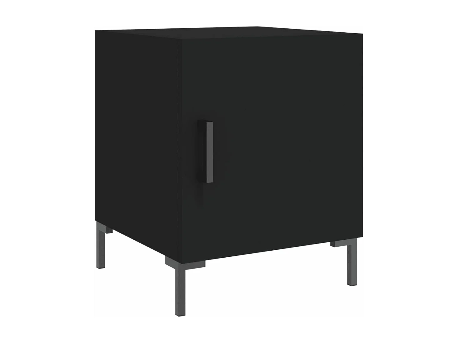 Table de chevet noir 40x40x50 cm bois d’ingénierie